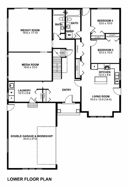Main Floor Plan for House Plan #195296