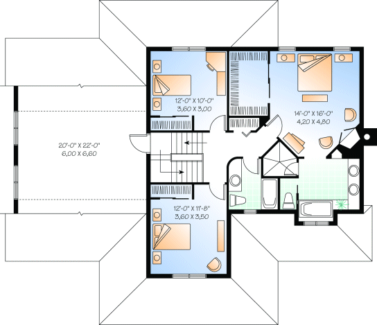 Second Floor Plan for House Plan #146283