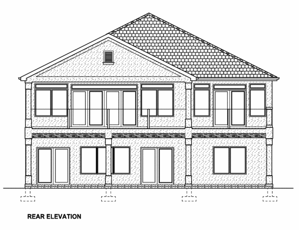 Rear Elevation for House Plan #195333