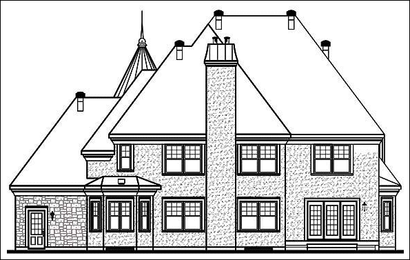 Rear Elevation for House Plan #149243