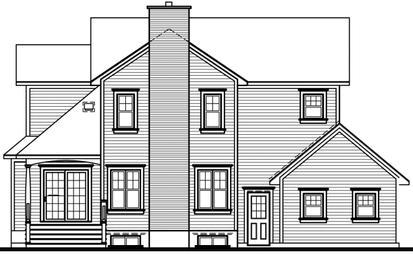 Rear Elevation for House Plan #143183