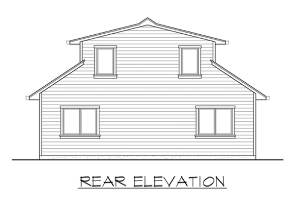 Rear Elevation for House Plan #331097