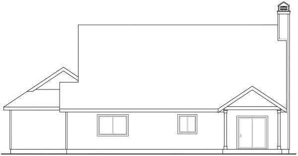 Rear Elevation for House Plan #341773