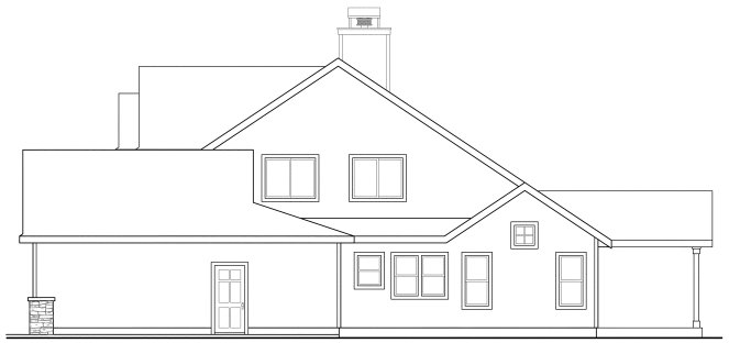 Right Elevation for House Plan #341773