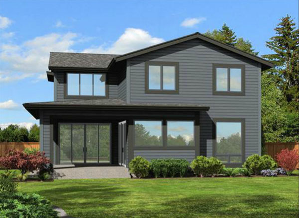 Rear Elevation for House Plan #335662