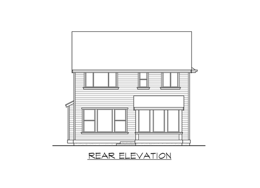 Rear Elevation for House Plan #330191