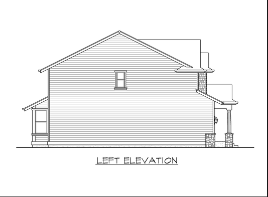 Left Elevation for House Plan #330191
