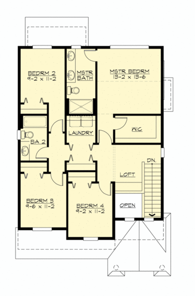 Second Floor Plan for House Plan #330191
