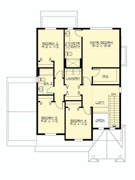 Second Floor Plan for House Plan #333191
