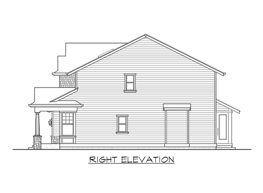 Right Elevation for House Plan #333191
