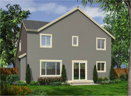 Rear Elevation for House Plan #334871