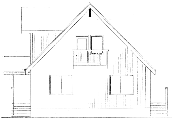 Rear Elevation for House Plan #224249