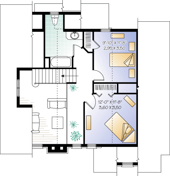 Second Floor Plan for House Plan #147592