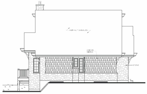 Left Elevation for House Plan #147592
