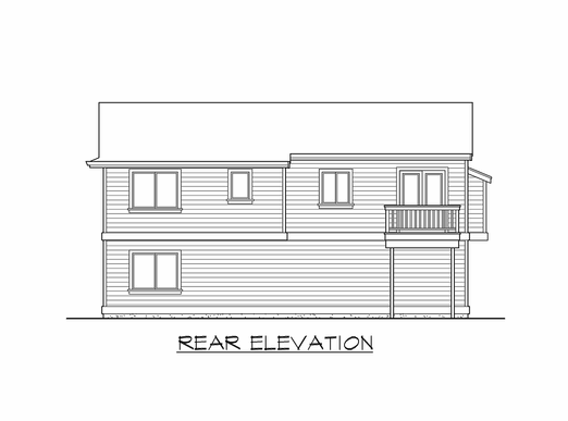 Rear Elevation for House Plan #335171