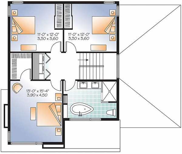 Second Floor Plan for House Plan #143173