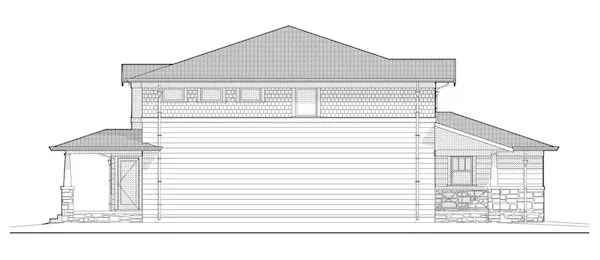 Left Elevation for House Plan #591009