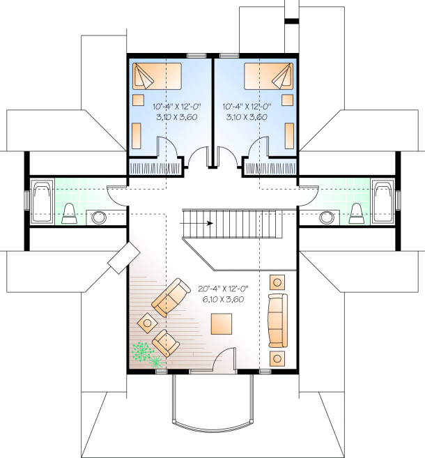 Second Floor Plan for House Plan #148193