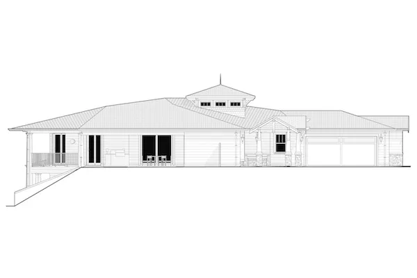 Left Elevation for House Plan #595043