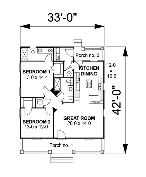 Main Floor Plan for House Plan #432211
