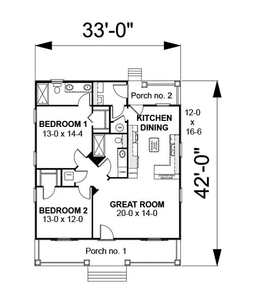 Main Floor Plan for House Plan #432211