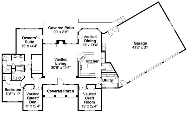 Main Floor Plan for House Plan #348403