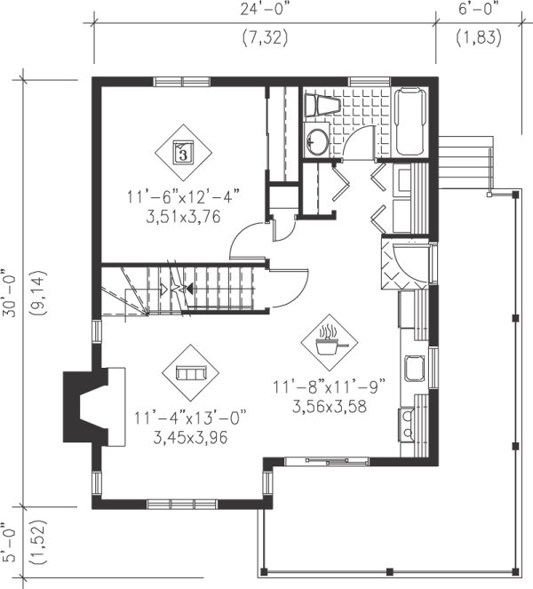 Main Floor Plan for House Plan #171126