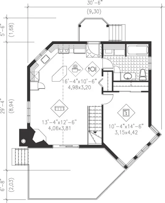 Main Floor Plan for House Plan #171211