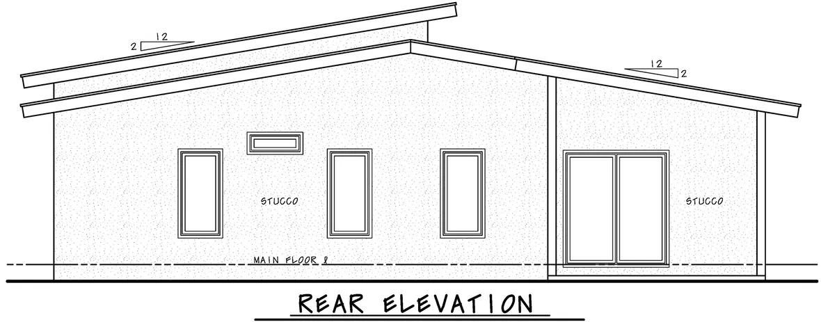 Rear Elevation for House Plan #152331