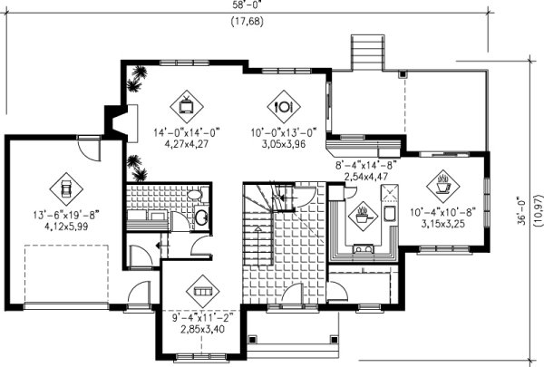 Main Floor Plan for House Plan #171892