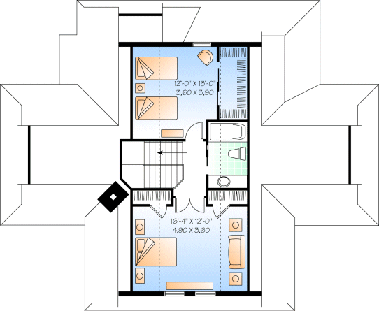Second Floor Plan for House Plan #144193