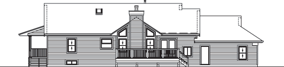 Rear Elevation for House Plan #518751