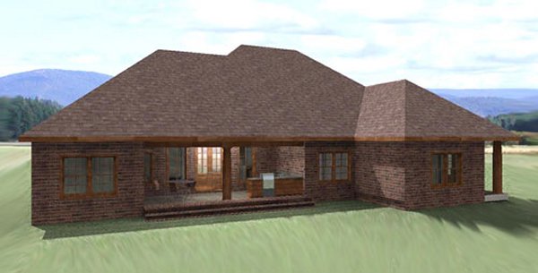 Rear Elevation for House Plan #434022