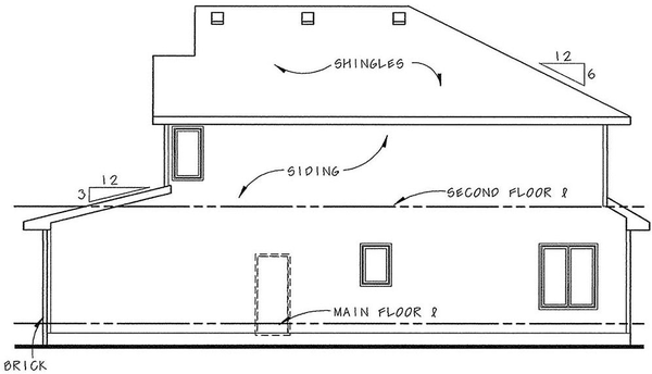 Right Elevation for House Plan #153434