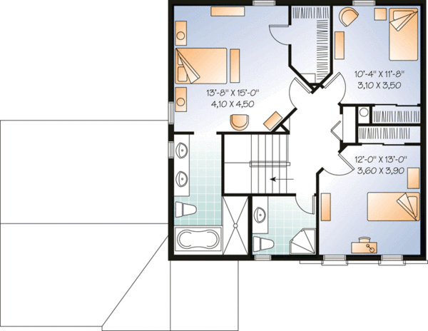 Second Floor Plan for House Plan #144286
