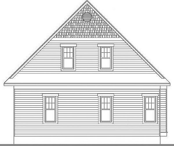 Rear Elevation for House Plan #146191