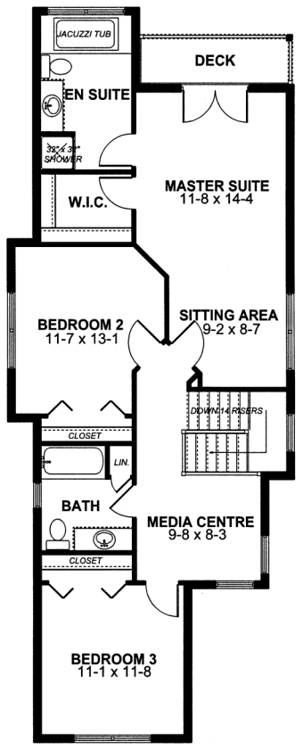 Second Floor Plan for House Plan #195073
