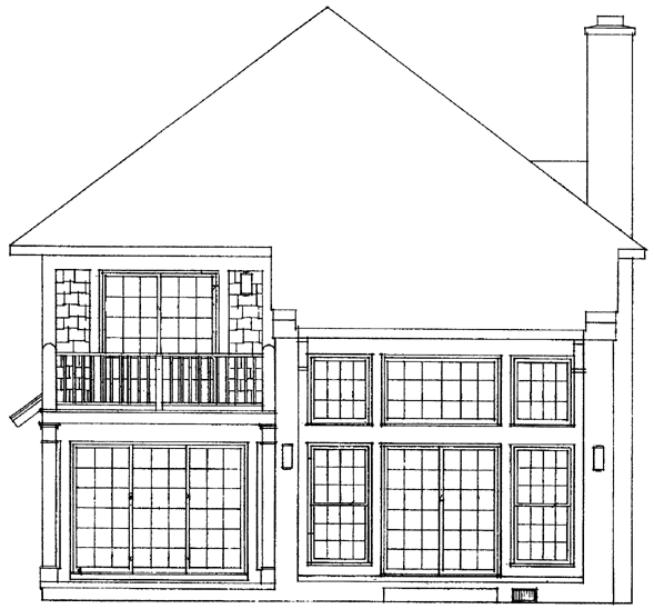 Rear Elevation for House Plan #523942