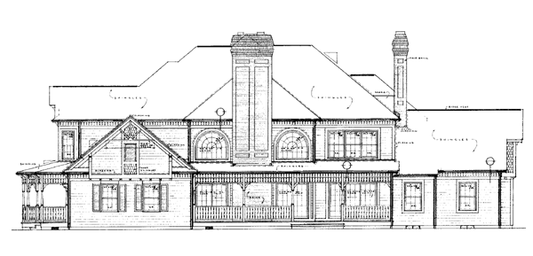 Rear Elevation for House Plan #523592