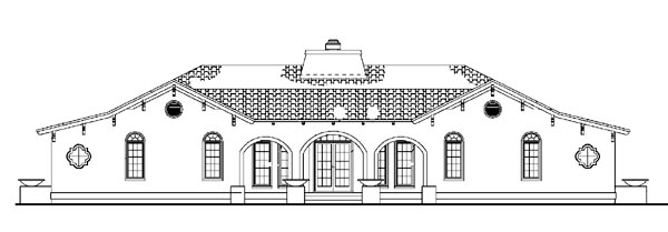 Rear Elevation for House Plan #523360