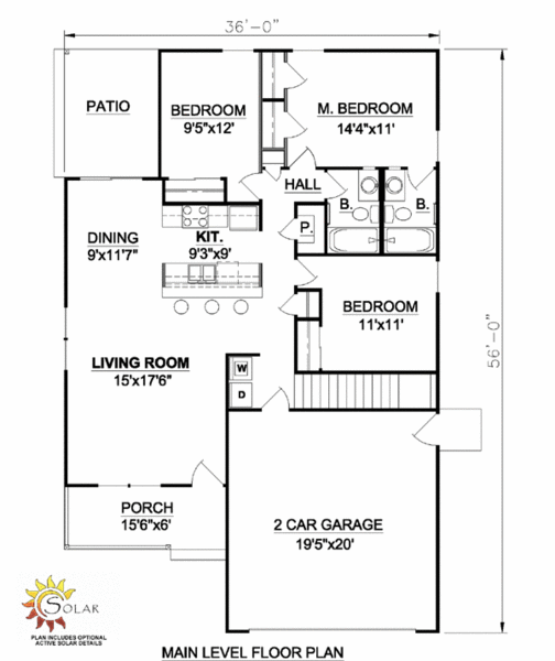 Main Floor Plan for House Plan #366602