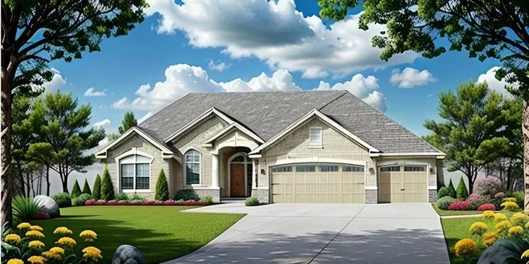 Full Rendering for House Plan #352061