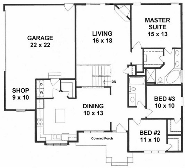 Main Floor Plan for House Plan #359061
