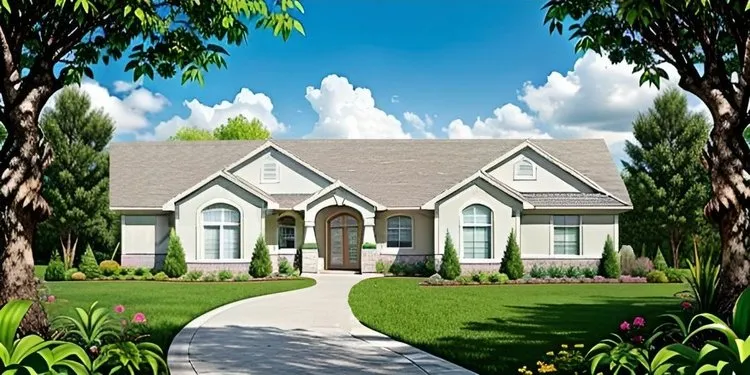 Full Rendering for House Plan #351161