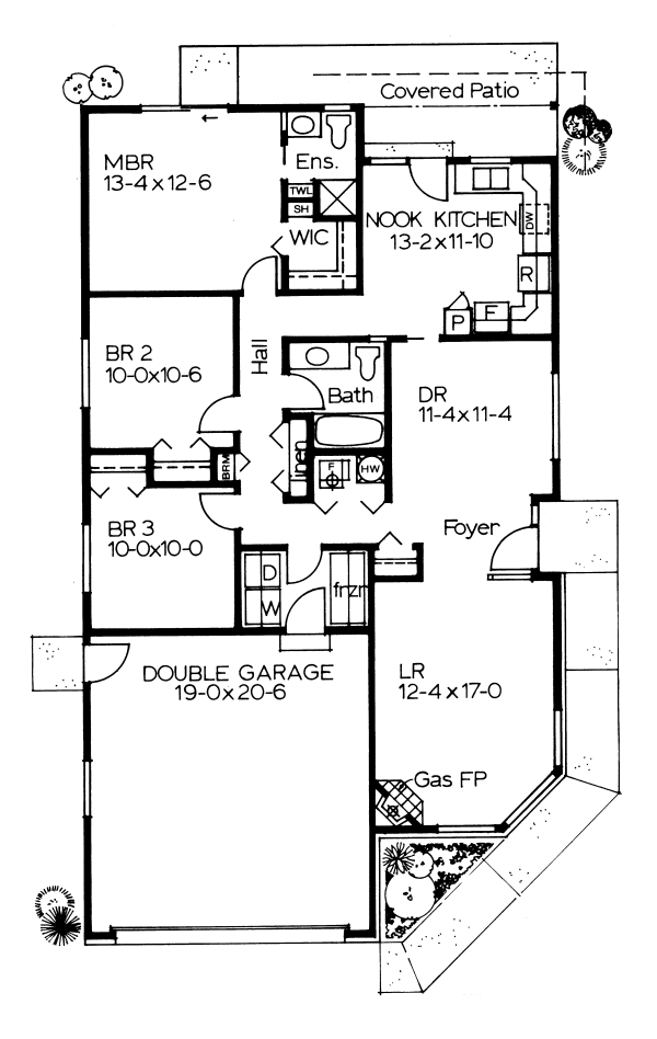 Main Floor Plan for House Plan #200282