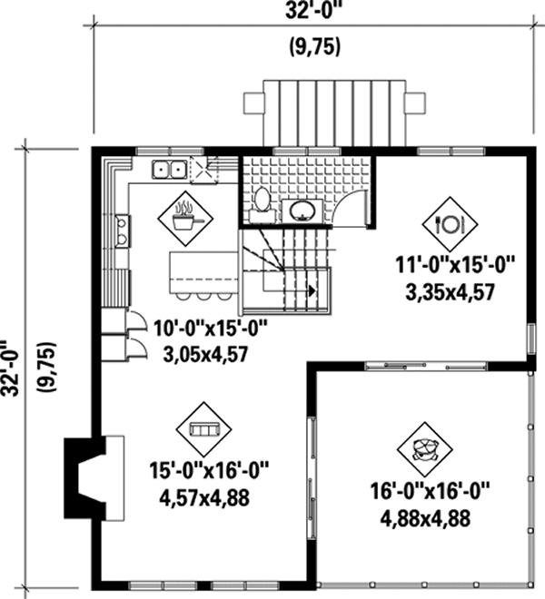 Main Floor Plan for House Plan #173232