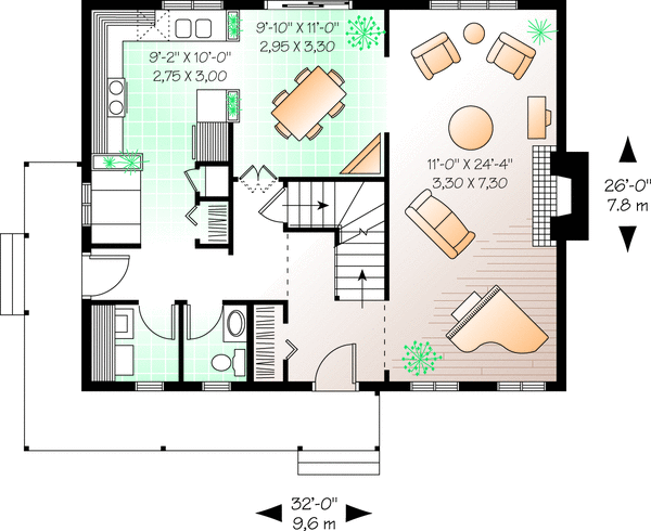 Main Floor Plan for House Plan #141752