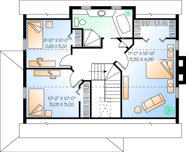 Second Floor Plan for House Plan #141752