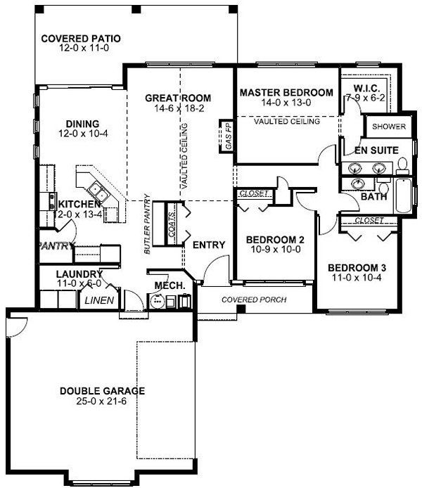 Main Floor Plan for House Plan #195360