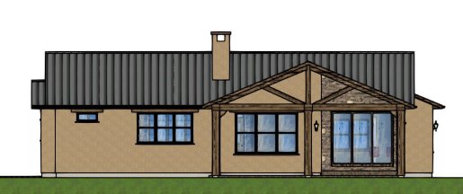 Rear Elevation for House Plan #195360
